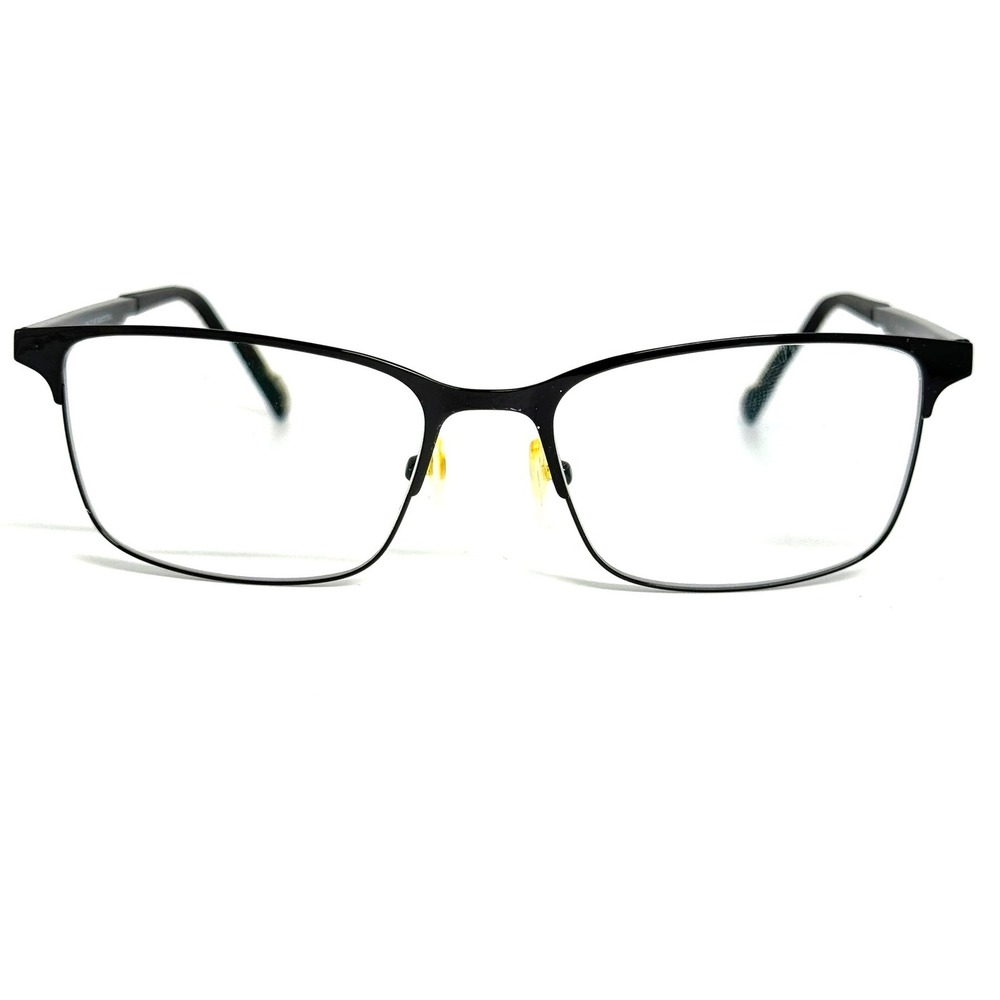 Bulova Kingston Eyeglass Frames Black Teal Rectangular 55-17-145 Metal Glasses